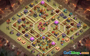 town hall 16, trophy/war base layout #42216