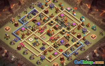 town hall 16, trophy/war base layout #42226