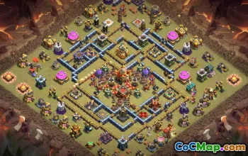 town hall 16, trophy/war base layout #42258