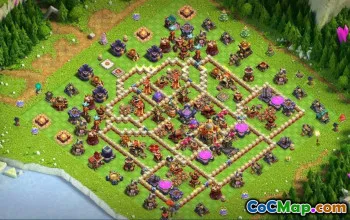 town hall 16, trophy/war base layout #42267