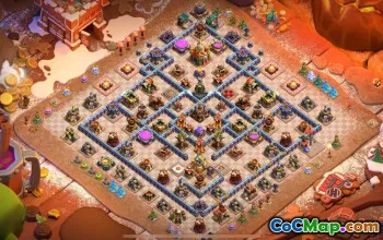 town hall 16, trophy/war base layout #42269