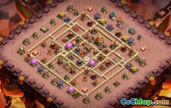 town hall 16, trophy/war base layout #42288