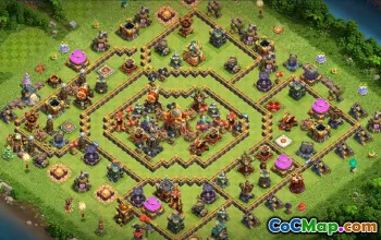 town hall 16, trophy/war base layout #42300