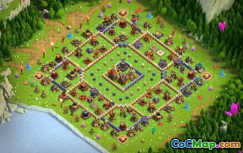 town hall 16, trophy/war base layout #42307