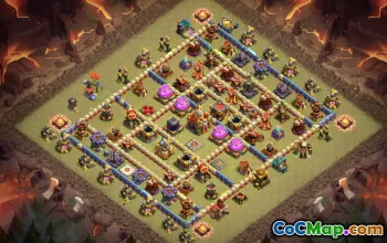 town hall 16, trophy/war base layout #42308