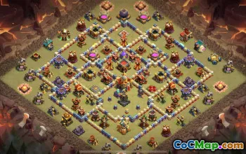 town hall 16, trophy/war base layout #42311