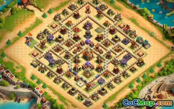 town hall 16, trophy/war base layout #42332
