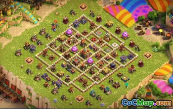 town hall 16, trophy/war base layout #42340