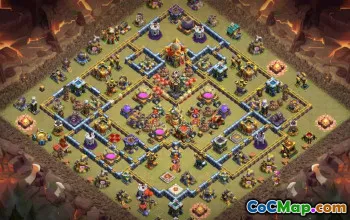 town hall 16, trophy/war base layout #42354