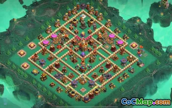 town hall 16, trophy/war base layout #42371