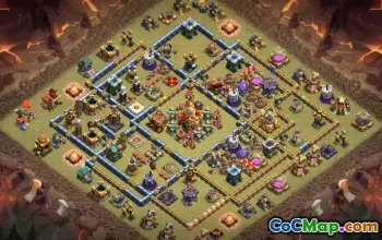 town hall 16, trophy/war base layout #42377