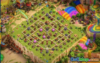 town hall 16, trophy/war base layout #42391