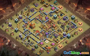 town hall 16, trophy/war base layout #42424