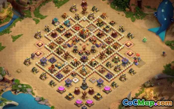 town hall 16, trophy/war base layout #42428