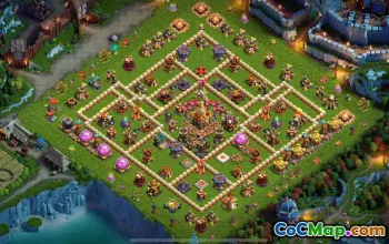 town hall 16, trophy/war base layout #42490