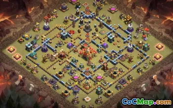 town hall 16, trophy/war base layout #42507