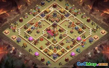 town hall 16, trophy/war base layout #42519
