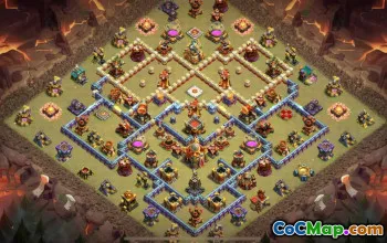 town hall 16, trophy/war base layout #42548