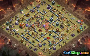 town hall 16, trophy/war base layout #42577