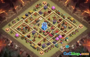town hall 16, trophy/war base layout #42657