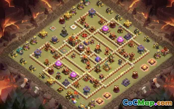 town hall 16, trophy/war base layout #42704