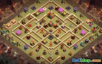 town hall 16, trophy/war base layout #42752