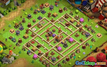town hall 16, trophy/war base layout #42813