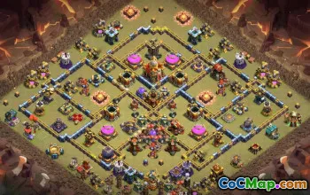 town hall 16, trophy/war base layout #42850