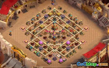 town hall 16, trophy/war base layout #42895