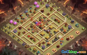 town hall 16, trophy/war base layout #42899
