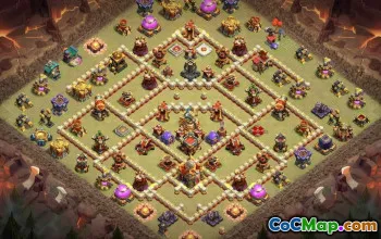 town hall 16, trophy/war base layout #42900