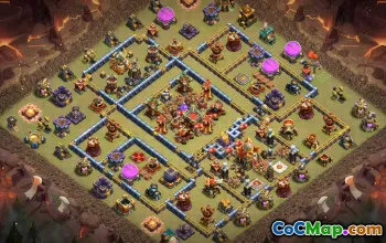 town hall 16, trophy/war base layout #42930
