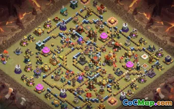 town hall 16, trophy/war base layout #42963