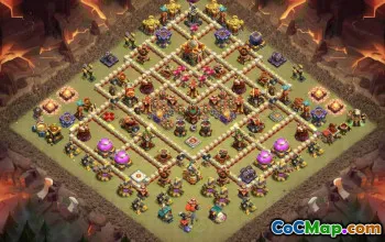 town hall 16, trophy/war base layout #42995