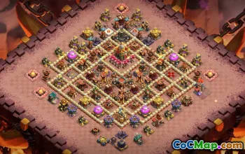 town hall 16, trophy/war base layout #43019