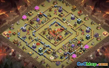 town hall 16, trophy/war base layout #43043