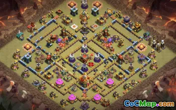 town hall 16, trophy/war base layout #43045