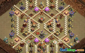 town hall 16, trophy/war base layout #43086