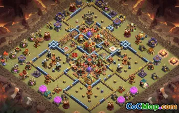 town hall 16, trophy/war base layout #43101
