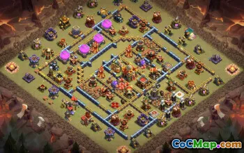 town hall 16, trophy/war base layout #43102