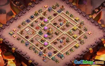town hall 16, trophy/war base layout #43112