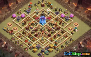 town hall 16, trophy/war base layout #43120