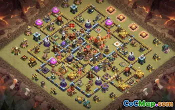 town hall 16, trophy/war base layout #43156
