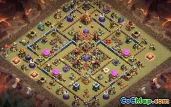 town hall 16, trophy/war base layout #43196