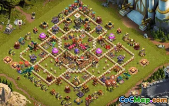 town hall 16, trophy/war base layout #43277