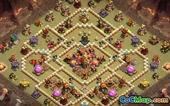 town hall 16, trophy/war base layout #43280