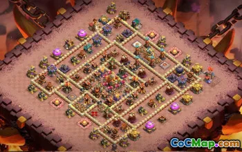 town hall 16, trophy/war base layout #43281