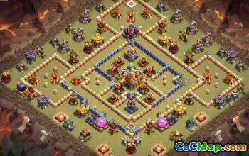 town hall 16, trophy/war base layout #43299