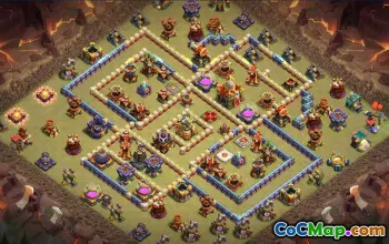 town hall 16, trophy/war base layout #43300