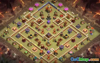 town hall 16, trophy/war base layout #43302